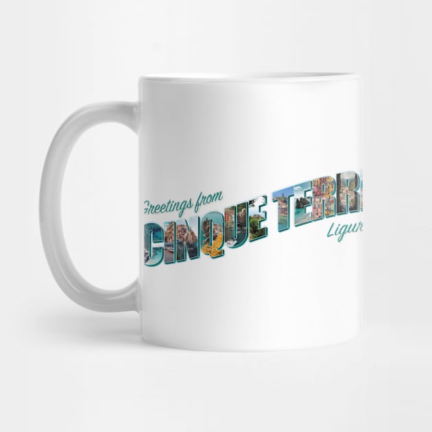 Greetings from Cinque Terre in Liguria Vintage style retro souvenir by DesignerPropo